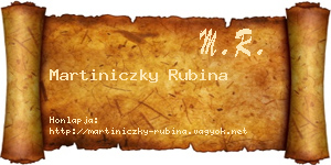 Martiniczky Rubina névjegykártya